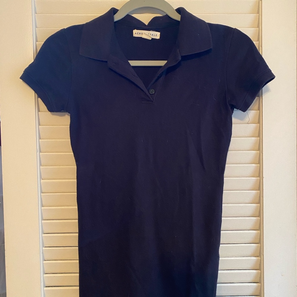 Aeropostale Women's Black Polo Top